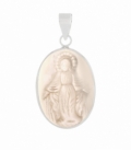 Pendentif Argent Vierge Milagrosa Nacre 21mm