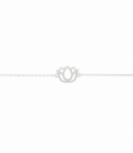 Bracelet Argent Fleur Lotus 15+3cm