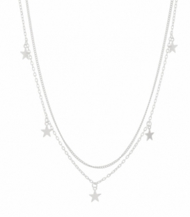 Collier Argent Cinq Etoiles 40+3cm