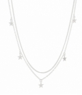 Collier Argent Cinq Etoiles 40+3cm