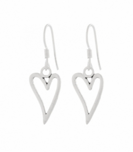 Boucles d'oreilles Argent Coeur 16mm. Prix Paire