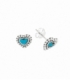 Boucles d'oreilles Argent Coeur Turquoise 8mm Prix Paire