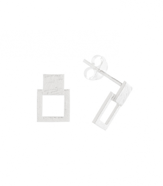 Boucles d'oreilles Argent Carrés10.3mm Prix Paire