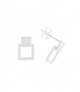 Boucles d'oreilles Argent Carrés10.3mm Prix Paire