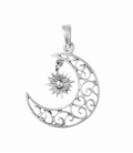 Pendentif Argent Lune Soleil 24.5mm