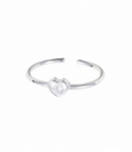 Bague Argent Coeur Zirconium 4.5 X 5.6mm