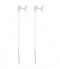 Boucles d'oreilles Argent Lune Chaine 56mm prix paire