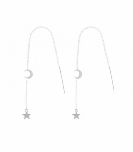 Boucles d'oreilles Chaîne Éloite Lune 12.5cm Prix Paire