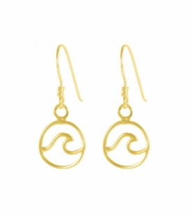 Boucles d'oreilles Argent Vague Recoubert d'Or 1,10cm prix paire