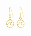 Boucles d'oreilles Argent Vague Recoubert d'Or 1,10cm prix paire