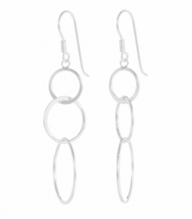 Boucles d'oreilles Argent Trois Cercles 2,80cm