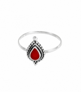 Bague Argent Corail 14 X 8mm