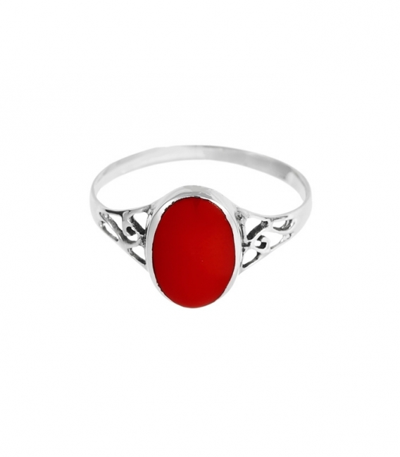 Anillo Plata Coral 11 X 8mm