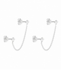 Boucles d'oreilles Chaîne Deux Trous Zirconium