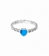 Anillo Plata Corazon Turquesa Azul