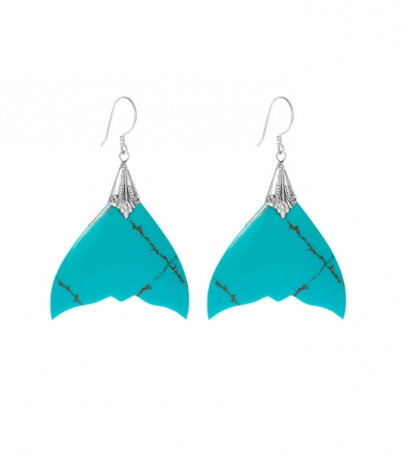 Boucle d'oreille Argent Turquoise Filigrane Prix Paire