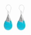 Boucle d'oreille Argent Turquoise Filigrane Prix Paire