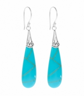 Boucle d'oreille Argent Turquoise Filigrane Prix Paire