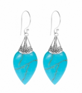 Boucle d'oreille Argent Turquoise Filigrane Prix Paire