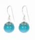 Boucle d'oreille Argent Boule Turquoise Filigrane Prix Paire