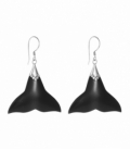 Boucle d'oreille Argent Noir Queue de Baleine Prix Paire