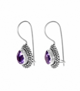 Boucles d'oreilles Vieil Argent Amatista Prix Paire