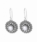 Boucles d'oreilles Vieil Argent Perle Prix Paire