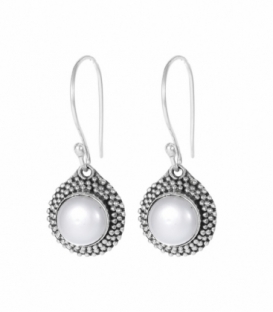 Boucles d'oreilles Vieil Argent Perle Prix Paire