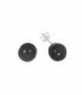 Boucle d'oreille Argent Boule Noir Prix Paire