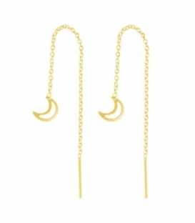 Boucles d'oreilles Chaîne Lune 8cm Recoubert Prix Paire