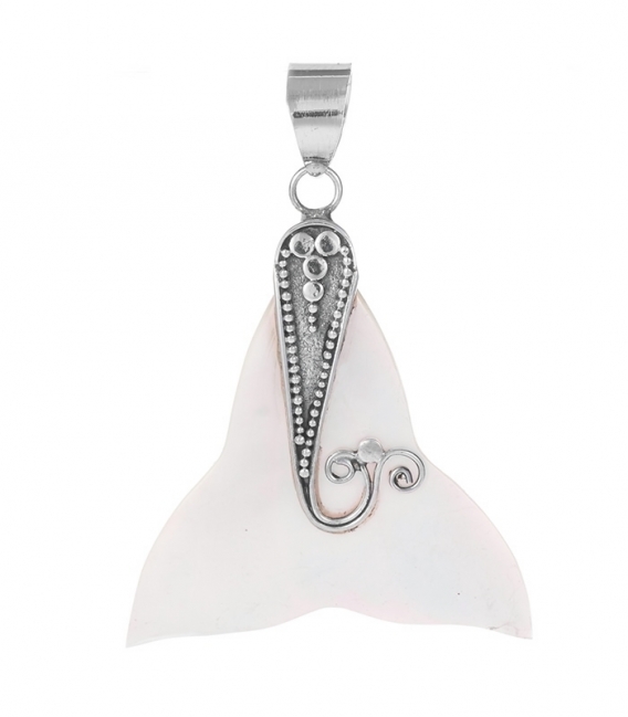 Pendentif Argent Queue de Baleine Nacre