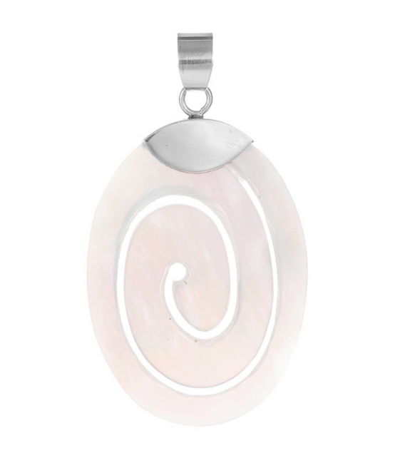 Pendentif Argent Nacre Spirale