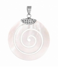 Pendentif Argent Nacre Cercle Spirale