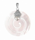 Pendentif Argent Nacre Cercle Spirale