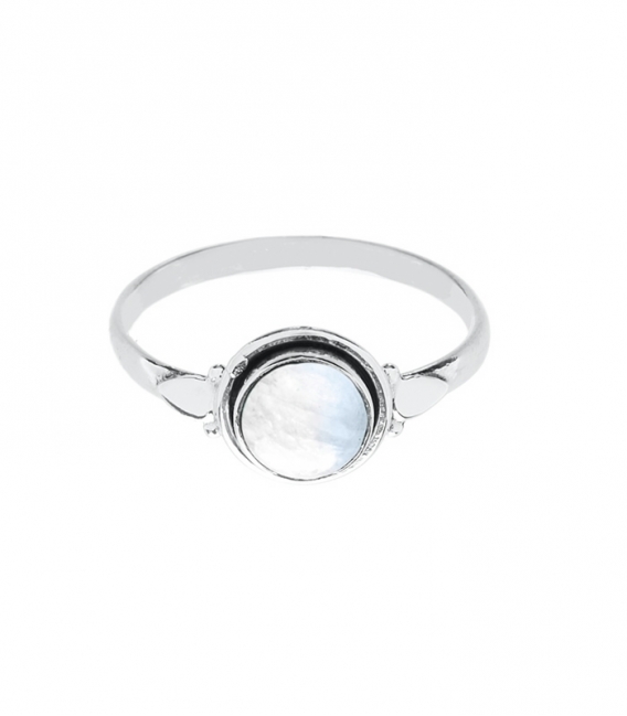 Bague Argent Pierre de Lune 9mm