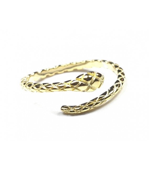 Anillo Plata Serpiente Bañado