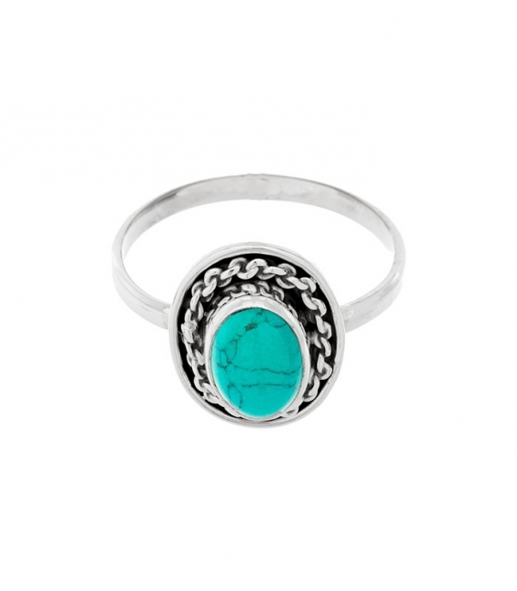 Bague Argent Turquoise 14 X 10mm