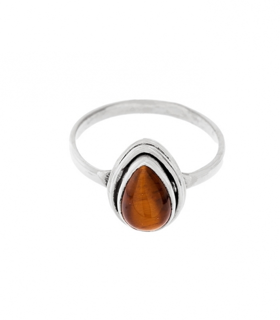 Bague Argent Oueil du Tigre 12 X 9mm