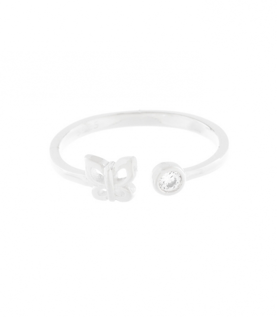 Bague Argent Papillon Zirconium 5.1mm