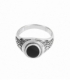 Bague Argent Chevaliere Onyx 13.5mm