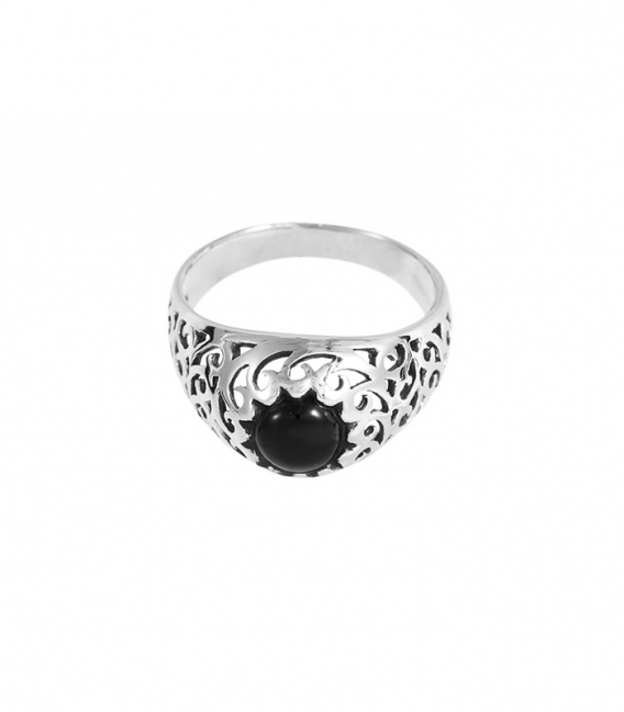 Anillo Plata Sello Onix 12.5mm