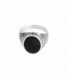 Bague Argent Chevaliere Onyx 17.5 X 14mm