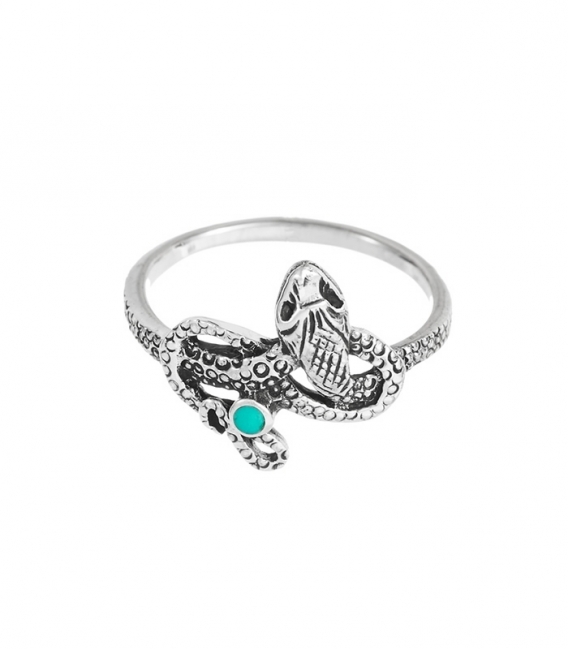 Anillo Plata Serpiente Turquesa