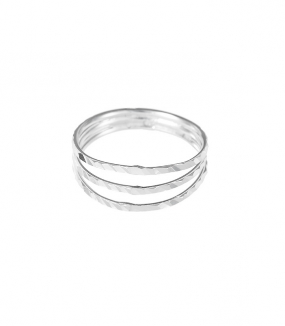 Bague Argent Lignes 6mm