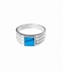 Bague Argent Chevaliere Turquoise 17.5 X 14mm