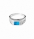 Bague Argent Chevaliere Turquoise 7 X 9.4mm