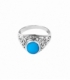 Bague Argent Chevaliere Turquoise 12.5mm