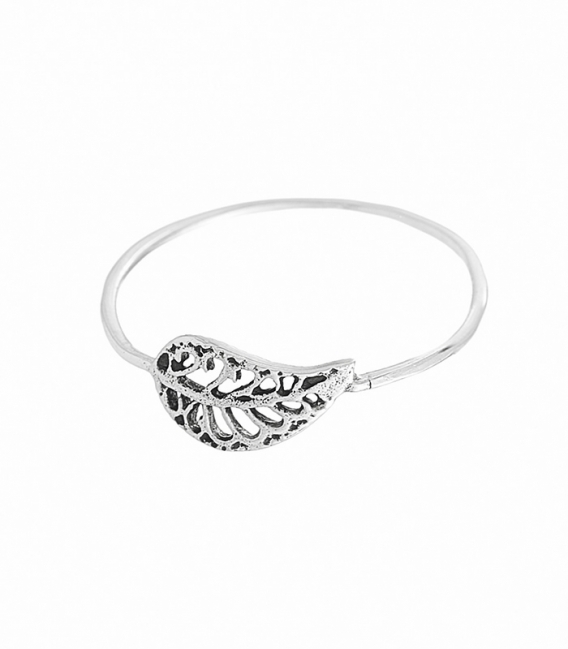 Bague Argent Feuille