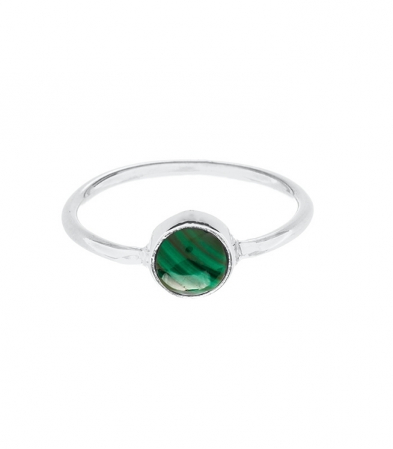 Bague Argent Malachite 7mm