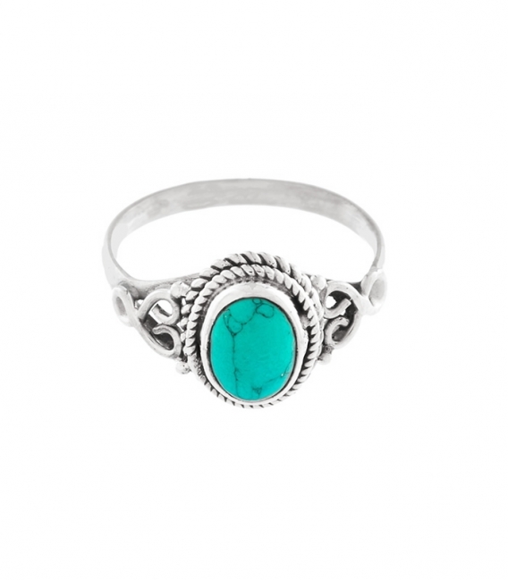 Bague Argent Turquoise 10 X 8mm